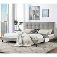 thumbnail image 4 of Furniture of America Macki Mid-Century Modern Fabric Tufted Full Bed in Gray, 4 of 5