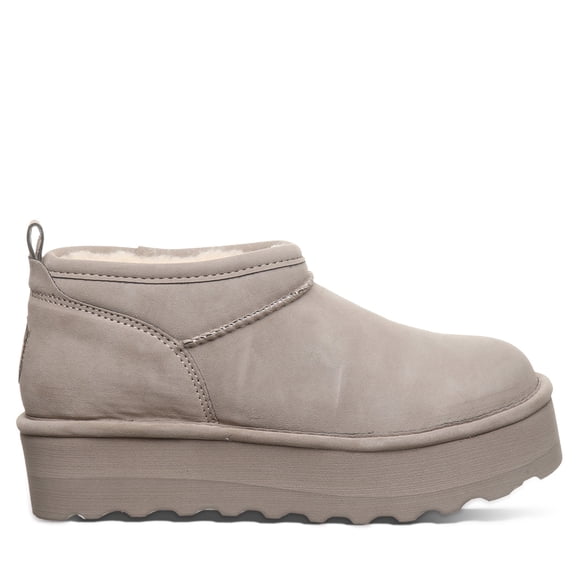 BEARPAW Women's Retro Super Shorty Vegan Stone Size 10 | Women's Ankle Boot | Women's Slip On Boot | Comfortable Winter Boot