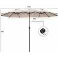 thumbnail image 2 of 15FT Double-Sided Patio Umbrella – Large Outdoor Market Umbrella with Crank, UV Protection, Water-Resistant Fabric for Backyard, Garden, Pool (Base Not Included), 2 of 14