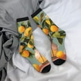 thumbnail image 5 of Fuzoiu Retro Warm Lemon Flower Print Athletic Crew Socks for Men & Women,Casual Crew Socks,Above Ankle Crew Socks for Business, Casual, 5 of 6