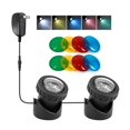 thumbnail image 1 of Underwater Pond Lights, Colored Water Fountain Light, Weighted Submersible LED Lights IP68 Waterproof Landscape Lighting with Color Lense for Pond Fountain Waterfall Fish Tank Garden, 2 Lights, 1 of 7