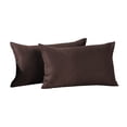 thumbnail image 5 of 3S Brother's Solid Color Cushion Cover Velvet Look Home Décor Throw Pillow Case with Invisible Zipper Set of 2 Pieces for Chair Couch Bedroom & Livingroom Décor Pillowcase - Dark Brown 12"x20" Each, 5 of 9