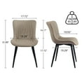 thumbnail image 6 of Kidol & Shellder Dining Chairs Set of 2 Soft Leather Dining Room Chairs with Sleek Metal Legs,Khaki, 6 of 10