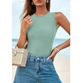 thumbnail image 5 of PRETTYGARDEN Tank Top for Women Summer Casual Sleeveless Ribbed Slim Fitted Basic Tee Shirts Spring Fashion Y2k Clothes, 5 of 10