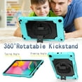 thumbnail image 4 of Dteck Shoulder Strap Case for Samsung Galaxy Tab A 10.1" SM-T510 T515 (2019 Released) 10.1-inch,Shockproof Armor Rubber Hybrid 3-Layer Design Hand Strap Cover without Screen Protector,Black+Aqua, 4 of 6
