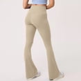 thumbnail image 5 of Crossover Flare Leggings - High Waist V Cross Bootcut Bell Bottoms Yoga Pants for Women Beige L, 5 of 9