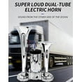 thumbnail image 2 of Train Air Horn for Truck Car, 12V/24V 600db Dual-Tone Electric Horn Kit with Air Compressor, Loud Dual Trumpet Horn for Trucks, Cars, Motorcycles, Boats, 2 of 7