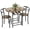 Walnut, variant on BarefHaven Dining Table for 2, 3 Piece Round Table & Chair Set, White & Black