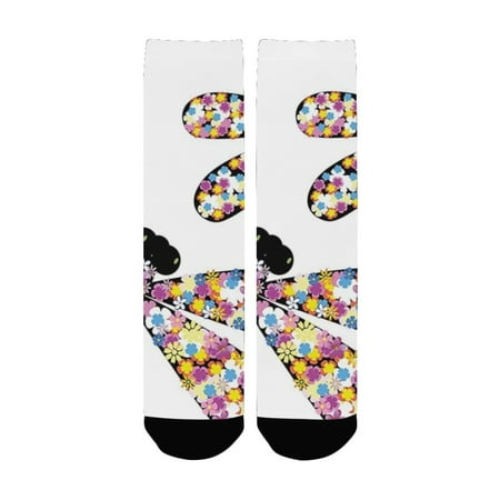 

Modern Decor Butterfly Dragonflies with Colorful Alluring Wings and Black Bodies Print es Multicolor Women s Custom Socks (Made In USA)