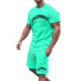 thumbnail image 5 of Afdoent Mens Two Piece Outfits Men's Large Summer Short Sleeved T Shirt And Shorts Suit Men's Casual Fashion Theme Suit Basic Retro Street Wear Vacation Beach Leisure, 5 of 5