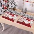 thumbnail image 4 of Juego de 2 manteles individuales navideños con diseño de muñeco de nieve y pino, lavables, decorativos, para cocina, fiestas, patio, cuadros rojos y negros, 13 x 17 pulgadas, 4 of 5
