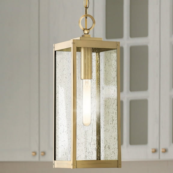 Luxury Modern Farmhouse Pendant, Antique Brass, UQL5167