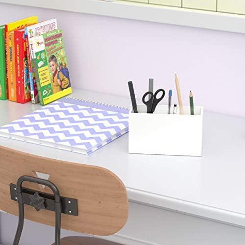 Acrylic Pen Holder 3 Compartments, White Pencil Organizer Cup for Countertop Desk Accessory Storage