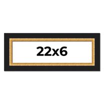 22x6 Frame Gold Real Wood Picture Frame Width 2.25 Inches | Interior Frame Depth 0.5 Inches |