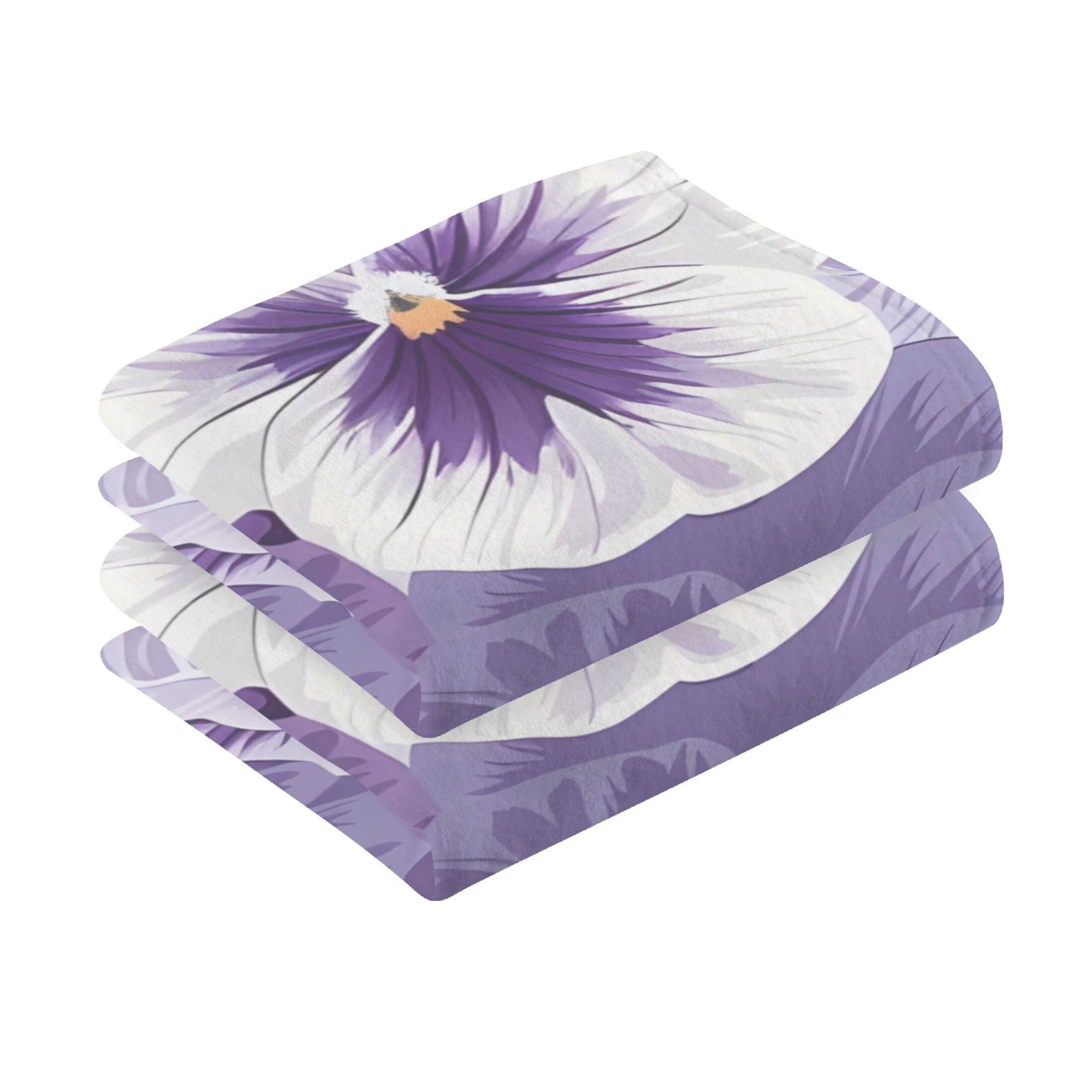Beautiful Pansy Flowers 2 Pcs Hand Towel Set Cotton Absorbent Soft Face Towels Bath Towels for Bathroom Kitchen Shower Hotel Decor 16"x28"
