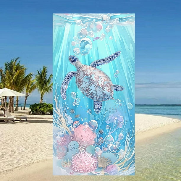 Toalla de toalla de playa Toalla de baño, hombres, adultos Microfibra de toalla de natación Altamente absorbente para el salón de baño de vacaciones azul