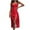 Red, variant on Fesfesfes Women Dress Bohemian V-Neck Loose Sleeveless Print Mid-Claf Dress Plus Size $10