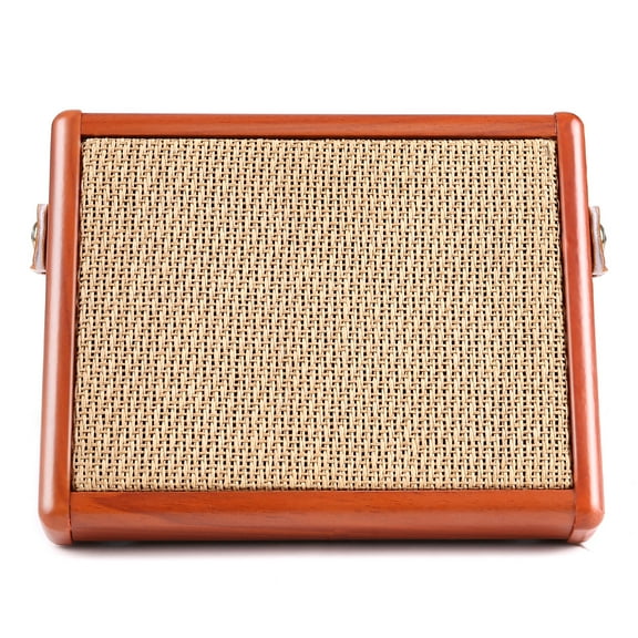 ammoon AC-15 15W Portable Acoustic Guitar Amplifier Amp BT Speaker with Microphone Input Supports Bass Treble Control Reverb Effect Built-in Rechargeable Battery