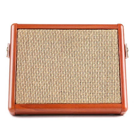 ammoon AC-15 15W Portable Acoustic Guitar Amplifier Amp BT Speaker with Microphone Input Supports Bass Treble Control Reverb Effect Built-in Rechargeable Battery