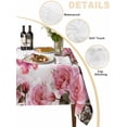 thumbnail image 2 of Pink Roses Table Cloth, Waterproof Tablecloth for Rectangle Tables, Spring Floral Elegant Pastoral Butterfly Reusable Washable Fabric Table Cover for Restaurant Kitchen Dining Tables 52"x70", 2 of 9