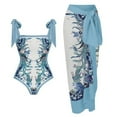 thumbnail image 2 of Maillot de Bain une Pièce pour Femmes avec Jupe de Plage Paréo Imprimé Floral Rétro Ensemble Bikini Deux Pièces, 2 of 5