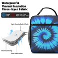 thumbnail image 4 of Blue and Black Tie Dye Pattern Insulated Lunch Bag Teens,Lunch Box for Men Women for Work,Picnic or Travel,10.2x9.5x4.3 Inches,8 Can Capacity, 4 of 6