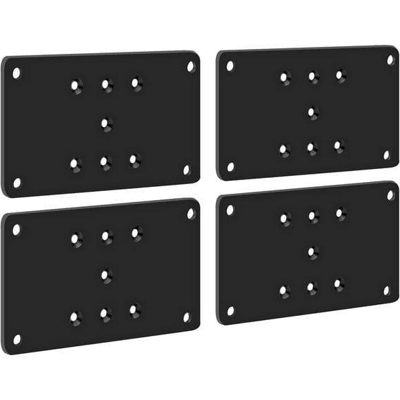 shiyou-4pcs 3.5x6.5 Post Bracket for 4x4 Wood Post Anchor Base Steel Plate with Holes for Wood Joint Connector Black