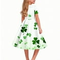 thumbnail image 4 of SBYOJLPB Robe Imprimée pour la Saint-Patrick, Robe de Récital Scolaire pour Filles, Manches Courtes, Robe d'Été Extensible, Ligne A avec Col Rabattu, 4 of 5