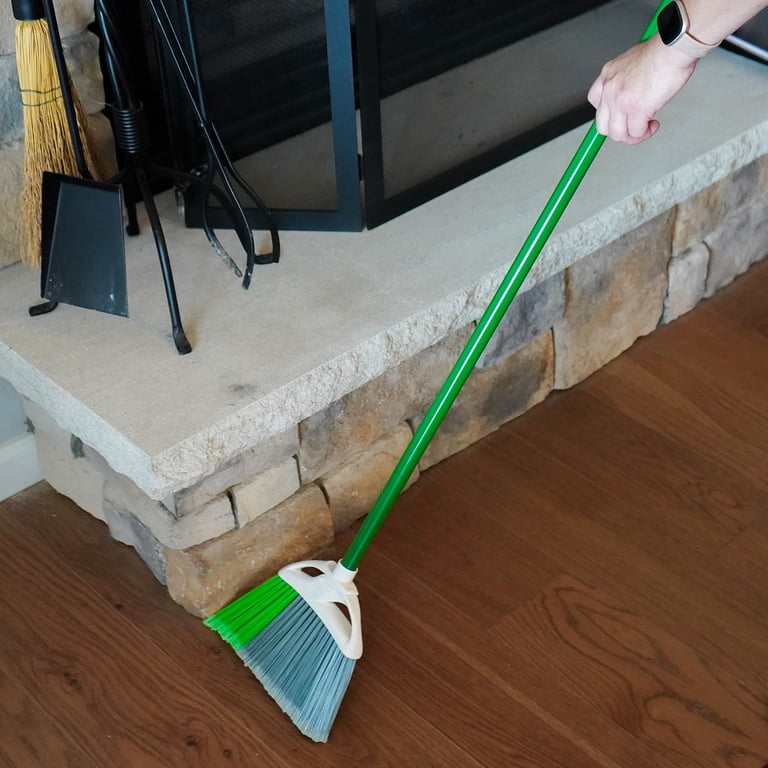 Libman Precision Angle Broom - 11.5-Inch Stiff Plastic Bristles, 44.5-Inch Handle