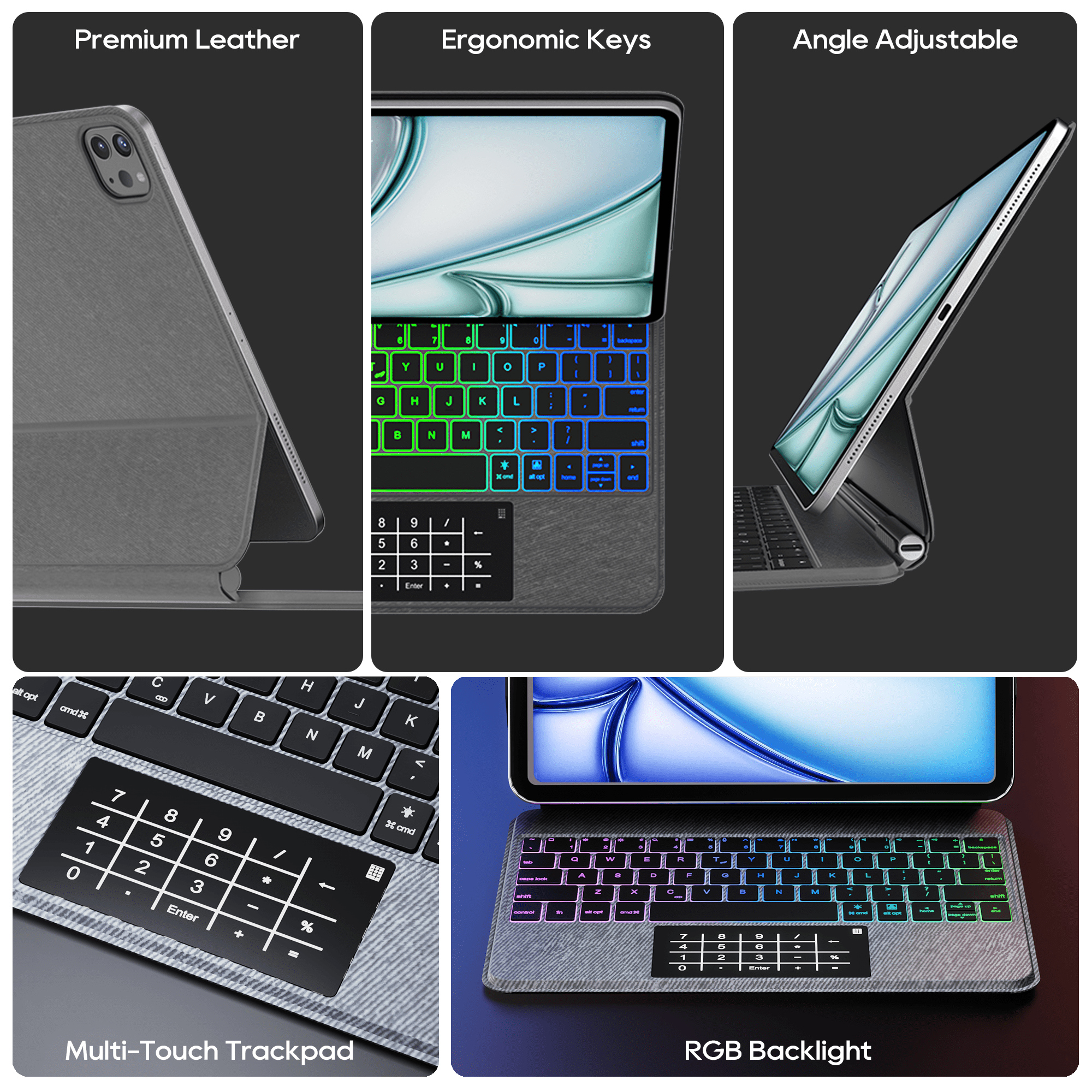 edaiser Stylus Pen + Wireless Magic Keyboard Case Compatible with Apple iPad Air 11 inch (M3/M2) 2025, iPad Air (5th/4th), iPad Pro 11-inch (4th-1st) Gen, Gray