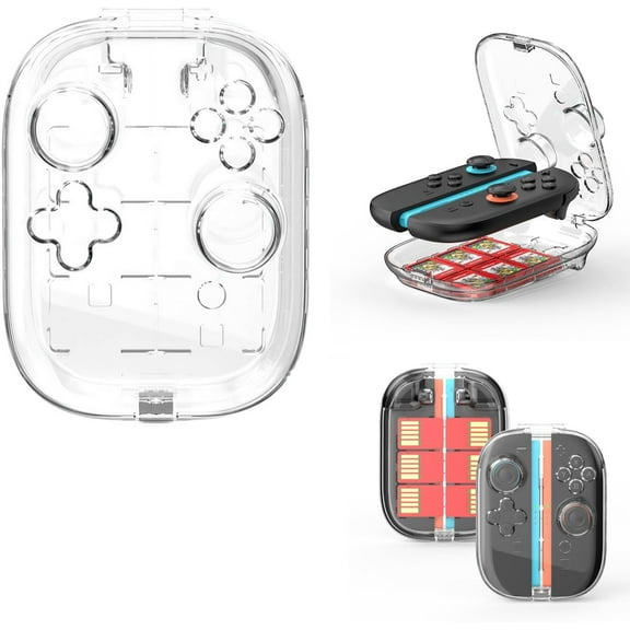 PC Shell Covers for Switch 2 Left & Right Joycons – Translucent Protective Case with Built-in Game Cartridge Storage | Anti-Scratch & Lightweight Design – for Switch 2 Joycons