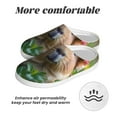 thumbnail image 6 of Daiia Flower Crown Guinea Pig Print Women’s Fuzzy Slippers Memory Foam Lightweight House Shoes Cozy Loafer Flannel House Shoes-42/43, 6 of 7