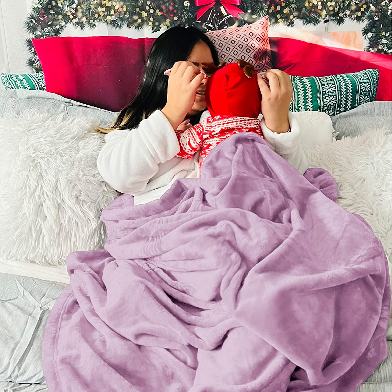 Bedsure Flannel Fleece Blanket Throw Soft Lightweight Lilac Purple Bed Blanket Cozy for all Seasons Walmart