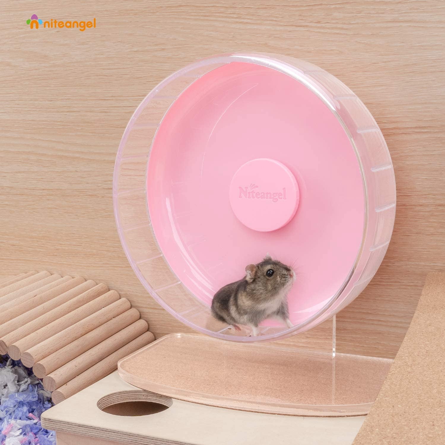 Super-Silent Hamster Exercise Wheels: - Quiet Spinner Hamster Running Wheels with Adjustable Stand for Hamsters Gerbils Mice Or Other Small Animals