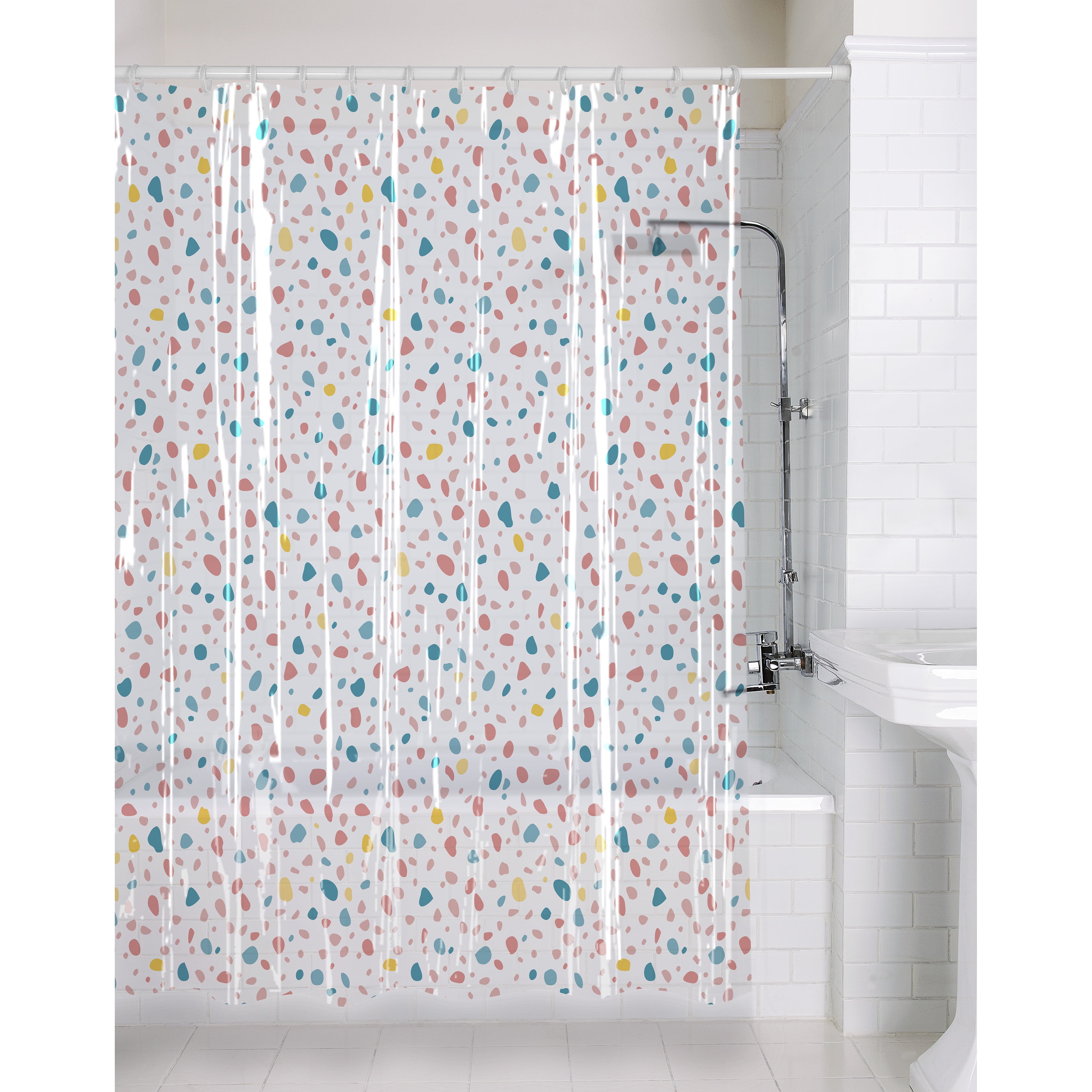 Mainstays PEVA Terrazzo Shower Curtain, 72"L x 72"W