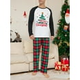 thumbnail image 3 of Christmas Family Matching Pajamas Set Xmas Tree Letters Print Tops+Plaid Pants Holiday Pjs Sleepwear Loungwear Outfit, 3 of 7