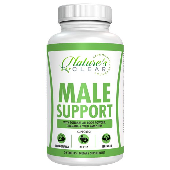 Nature's Clear Male Support Supplement, Endurance, Energy & Strength 30 Tablets