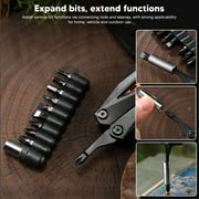 Outdoor Stainless Steel Knife/Pliers/Nail File/Bottle Opener/Screwdriver/Serrated Knife, Hidden Folding Closure, Portable Multi-Function Tool With Flint And Bit Father‘s Gifts for Men Set