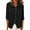 Black, variant on Shirts for Women Corron Linen Button up Collared Neck 3/4 Sleeve Womens Casual Vacation Shirts