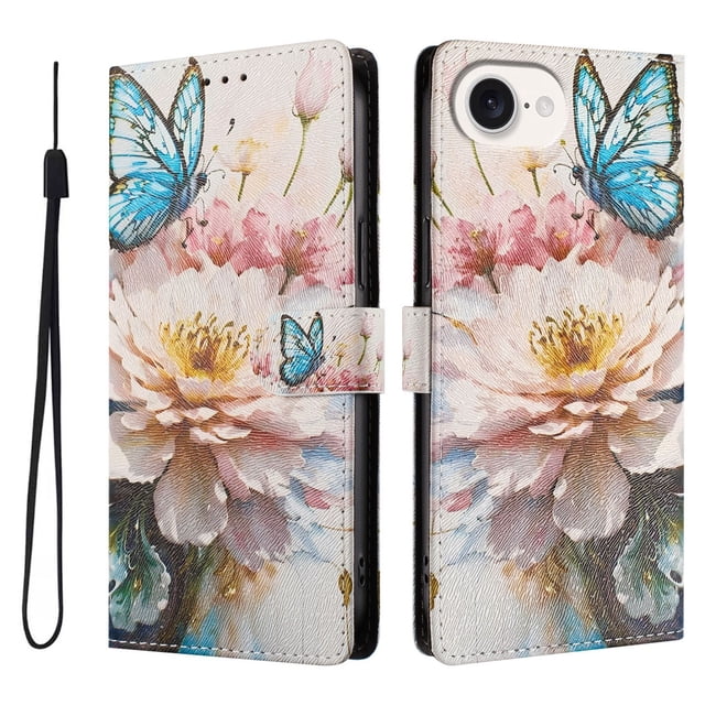 FOXDOCK Funda Tipo Cartera para iPhone 16e con Soporte y Correa – Diseño de Patrones Lindos