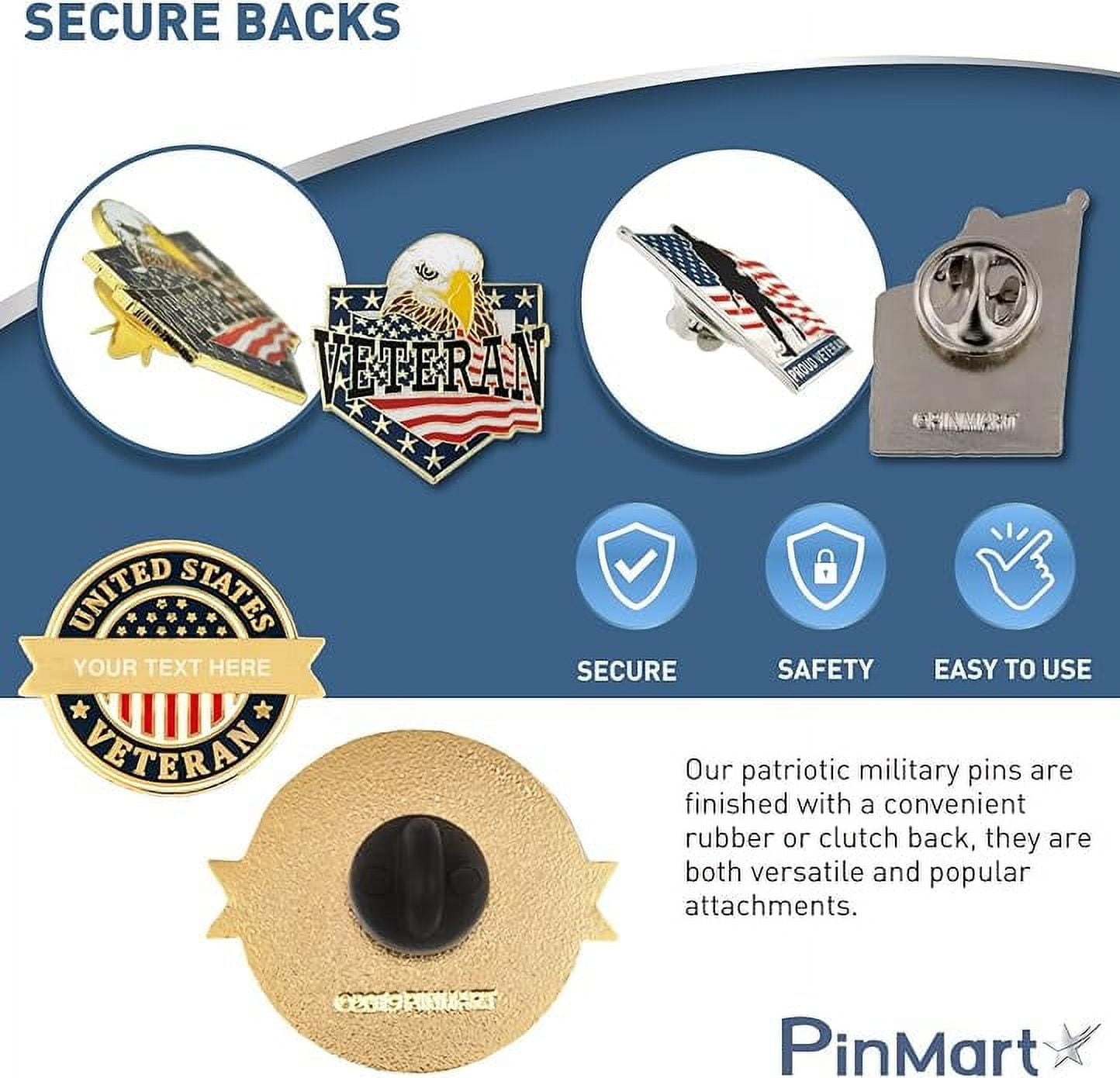 PinMart Veteran American Flag Shield Lapel Pin-Proud Patriotic USA Flag  Enamel Pin