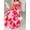 Red, variant on Women's designer tie-up pleated print one-shoulder sleeveless dress