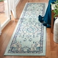 thumbnail image 2 of SAFAVIEH Madison Elinor Traditional Distressed Runner Rug, Teal/Beige, 2' x 8', 2 of 8