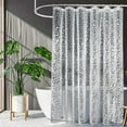 thumbnail image 4 of 3D printed PEVA bathroom curtain lining, 72 inch wide x 72 inch high transparent, heavy-duty thickness compartment shower lining, waterproof, mildew proof, heavy non-toxic fabric, 4 of 6