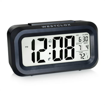 Mainstays Black Digital Alarm Clock with LED Backlight and Easy-to-Read LCD Display