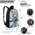 thumbnail image 5 of Uourmeti White Tiger Pattern Large Capacity Backpack for Travel School, Personalized Durable Fabric School Backpack Multiple Pockets Student Bookbag, 5 of 6