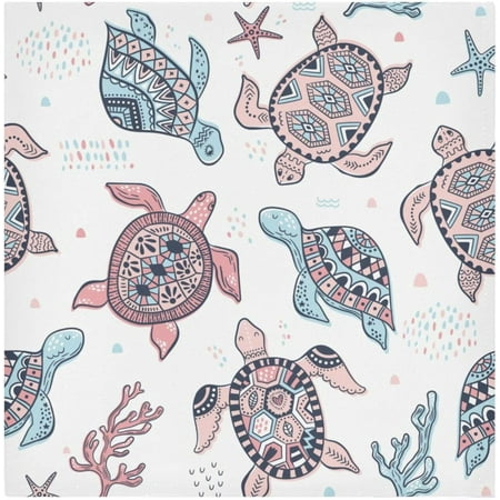 

BESTKITTY Cute Sea Turtles Cloth Napkins 20 x 20 in Dinner Napkins Washable Polyester Soft Reusable Table Napkins for Home Xmas Holiday Party Wedding 1 PCS