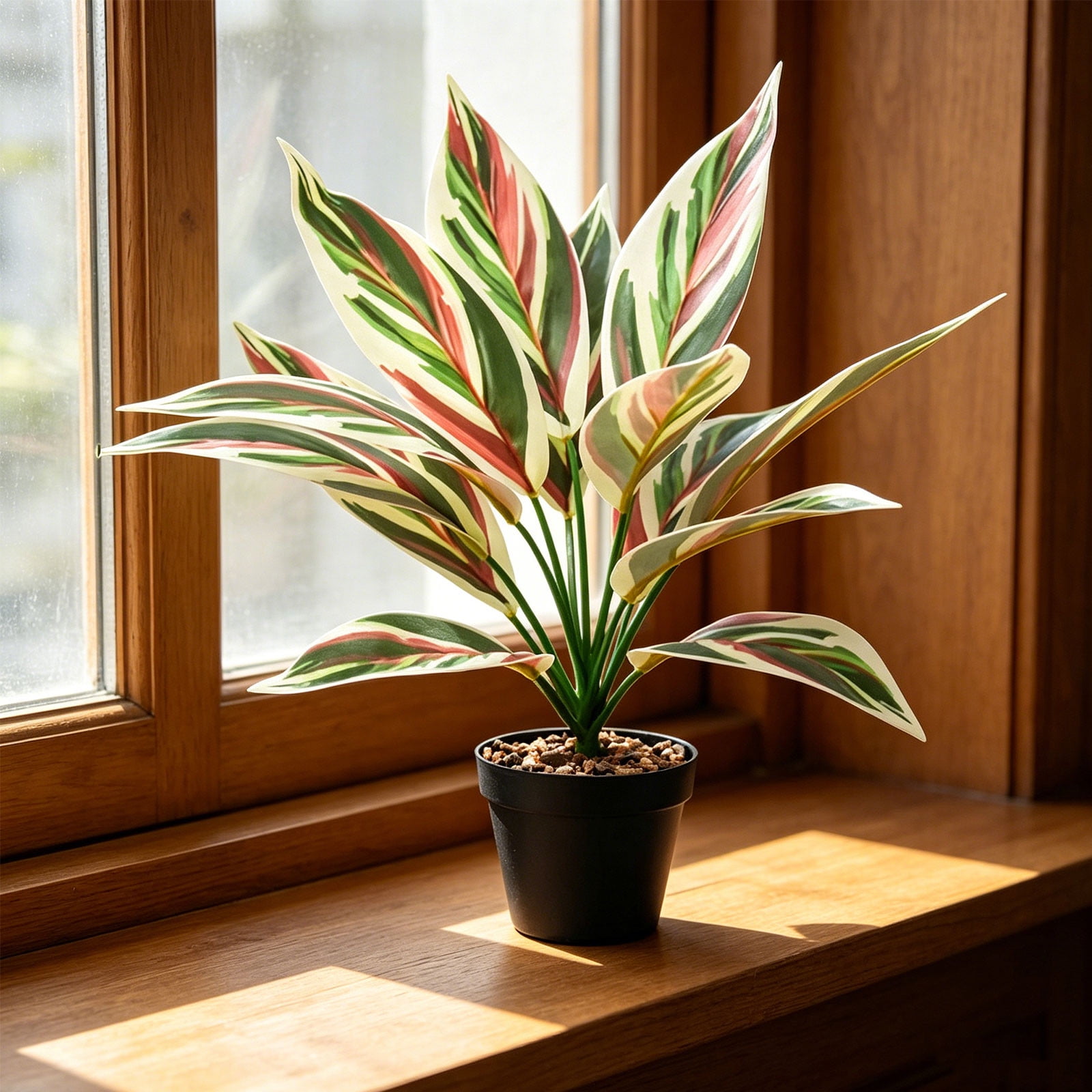 Realistic Artificial Potted Plant for Indoor Decoration Lifelike Faux Tropical Plant with Adjustable Leaves Home Decor Plant for Living Room and Office Decorative Greenery for Indoor Spaces