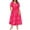 5867-Hot Pink Floral, variant on CASSIE LIZ Plus Size Dresses Fall Dresses for Women Fashion Midi Sundresses Short Sleeve V Neck Dresses Loose Fit Summer Dress With Pocket Floral/Star/Tie Dye (XL-5XL)
