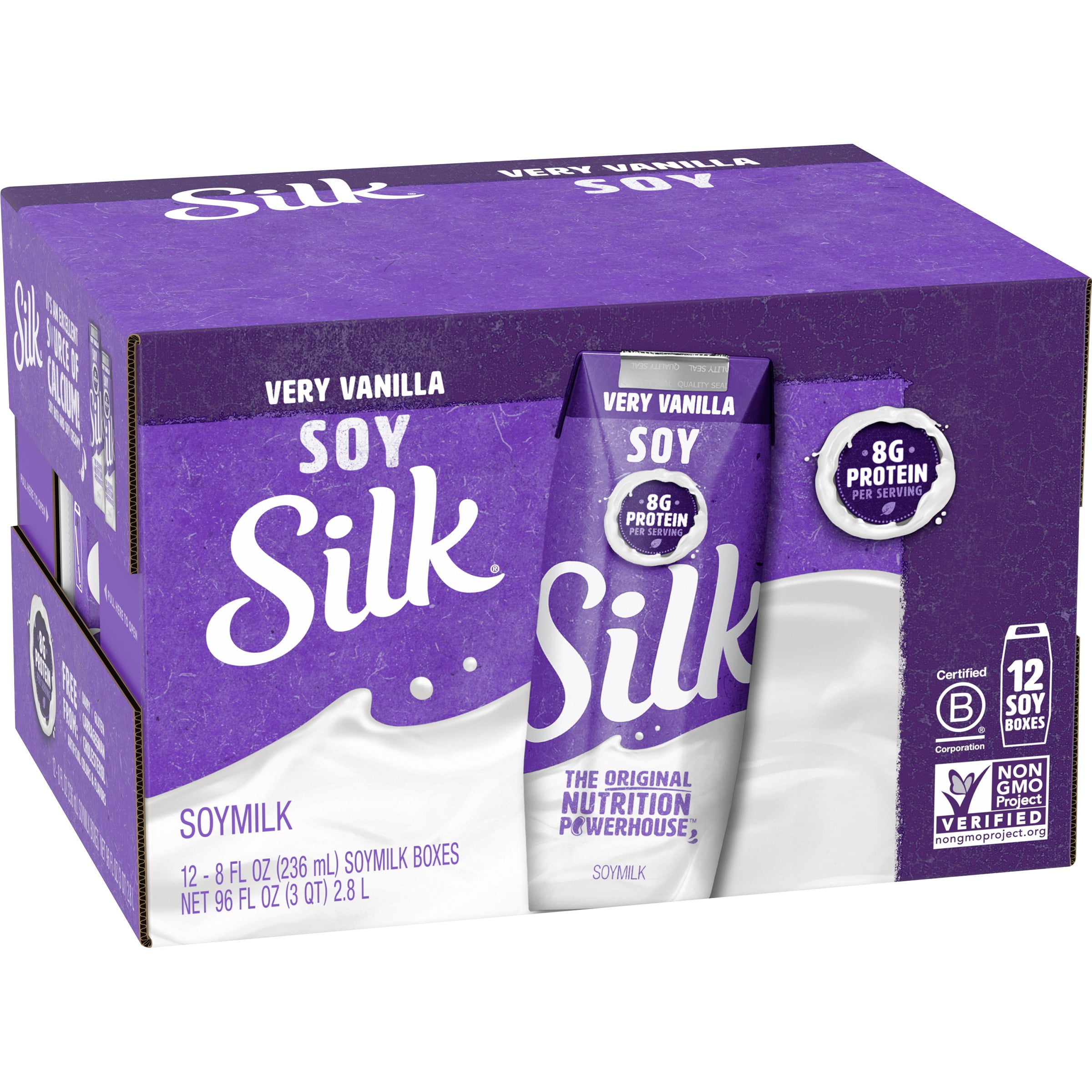 Silk Shelf-Stable Very Vanilla Soy Milk Singles, 8 Oz., 12 Count